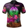 Tahiti Polynesian Polo Shirt - Summer Hibiscus - bn15