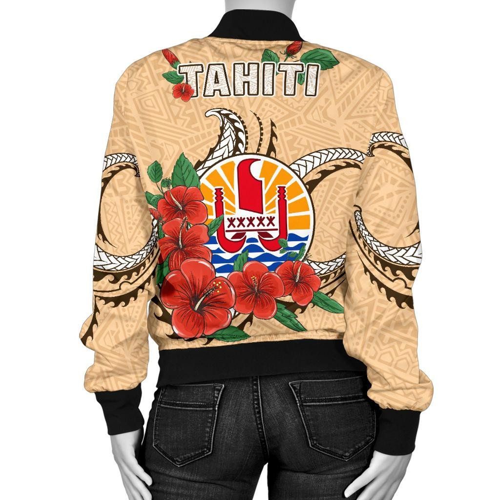 Tahiti-Polynesian-Women-Bomber-Jacket-Hibiscus-Coat-of-Arm-Beige-BN11-Bomber-Jacket-2