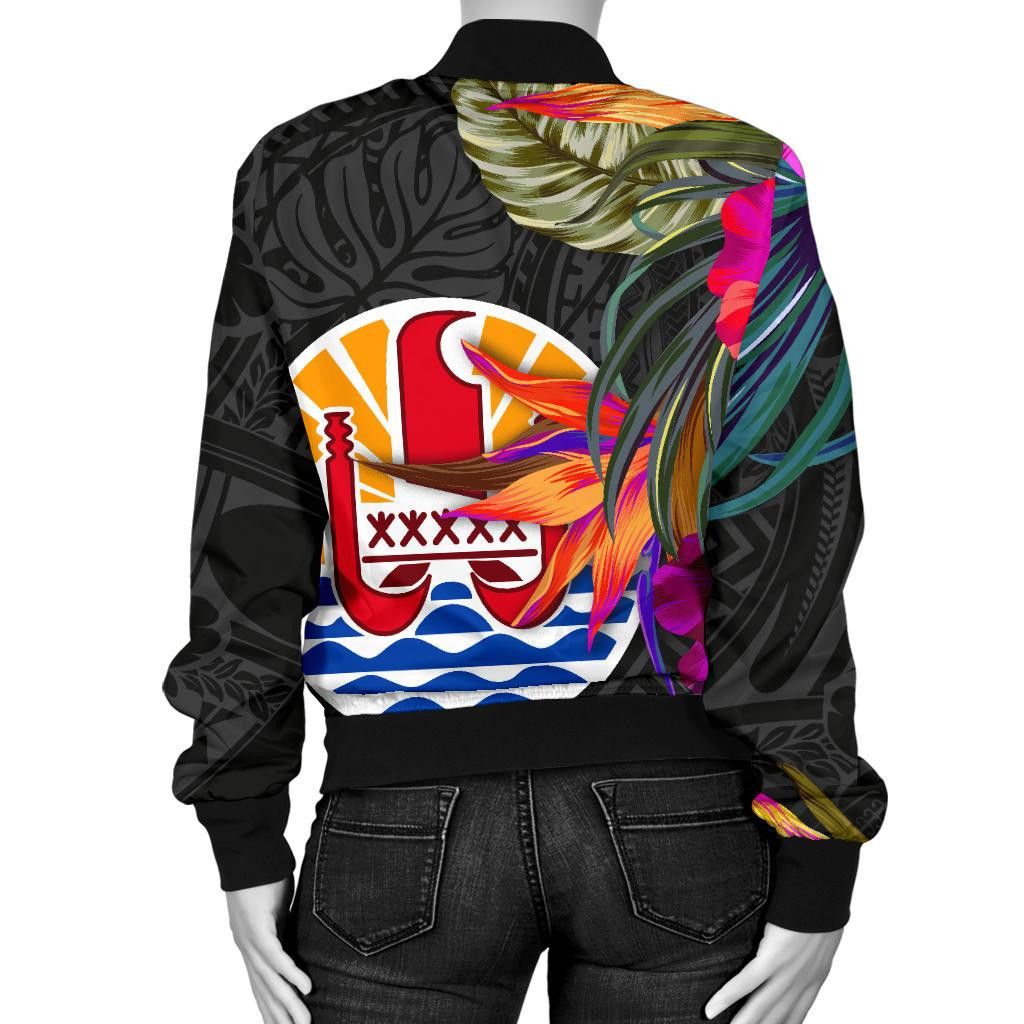Tahiti-Womens-Bomber-Jacket-Polynesian-Hibiscus-Pattern-BN39-Bomber-Jacket-2
