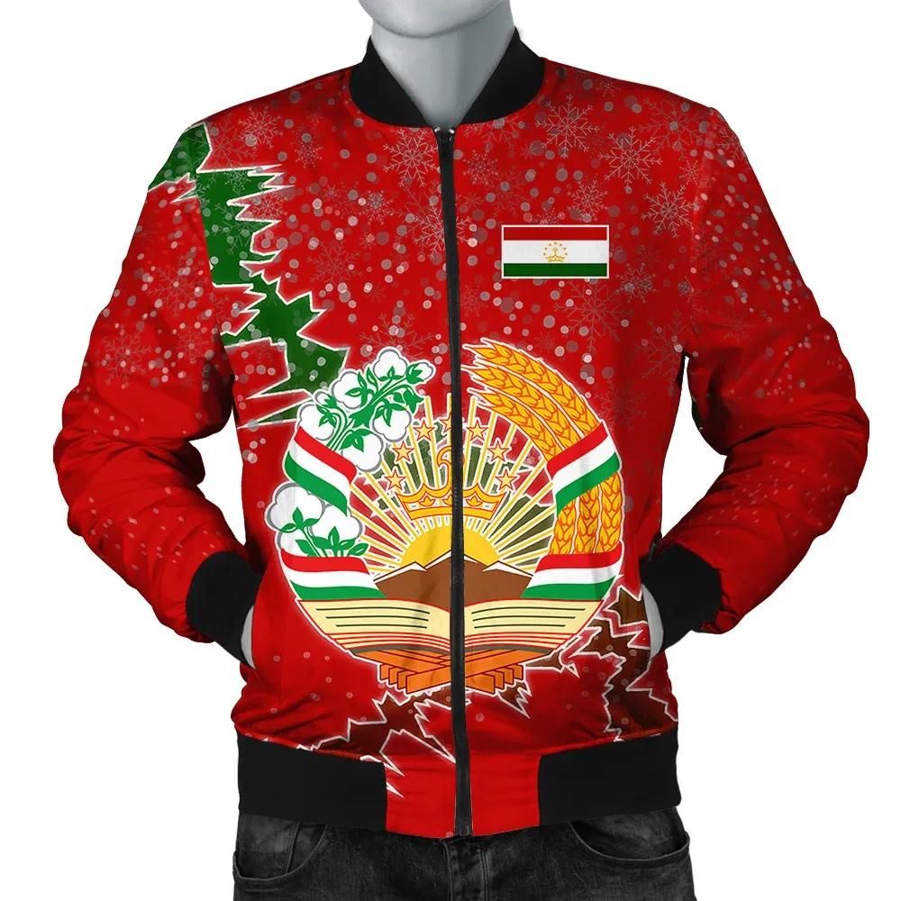 Tajikistan Christmas Coat Of Arms Men Bomber Jacket X Style J78 Tajikistan Christmas Coat Of Arms Men Bomber Jacket X Style J78