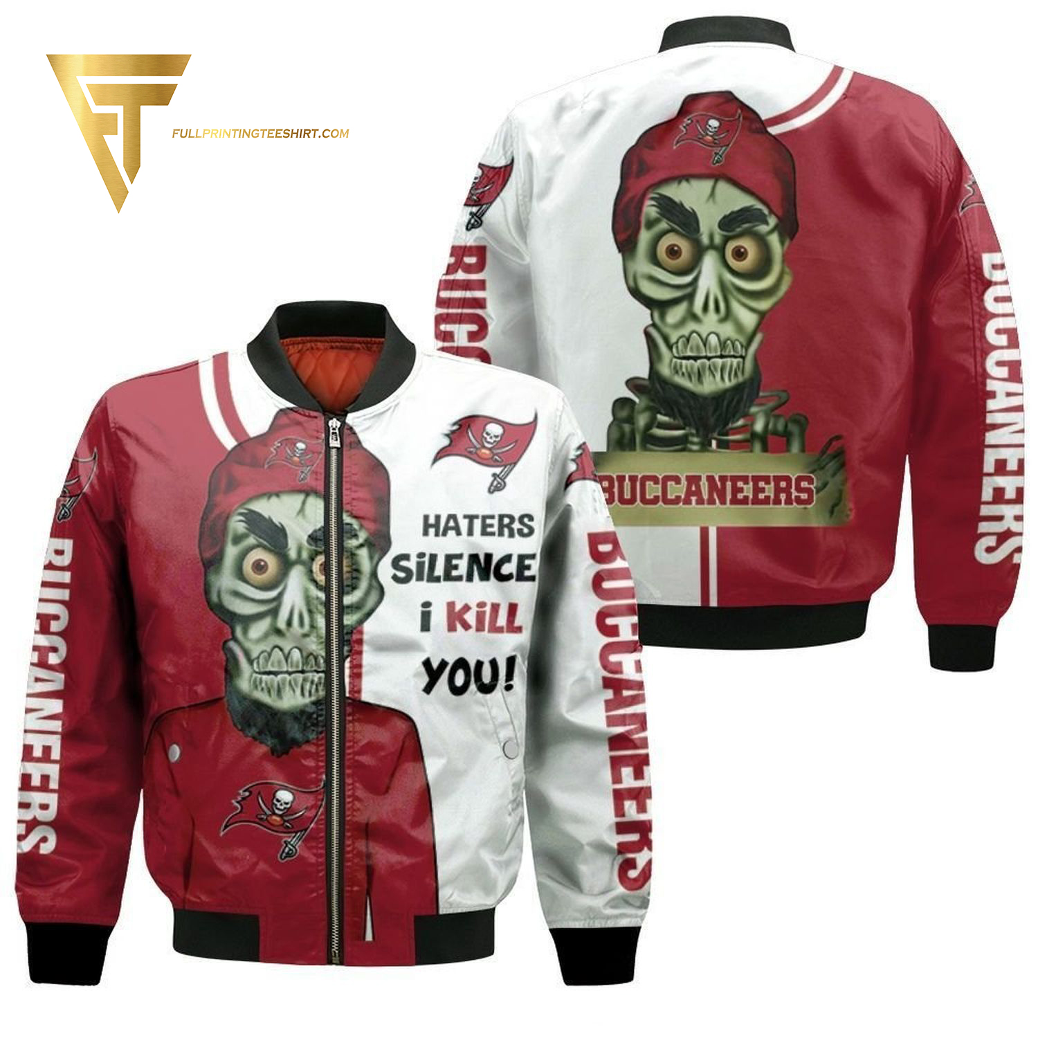 Tampa Bay Buccaneers Haters Silence I Kill You Achmed Bomber Jacket Tampa Bay Buccaneers Haters Silence I Kill You Achmed Bomber Jacket