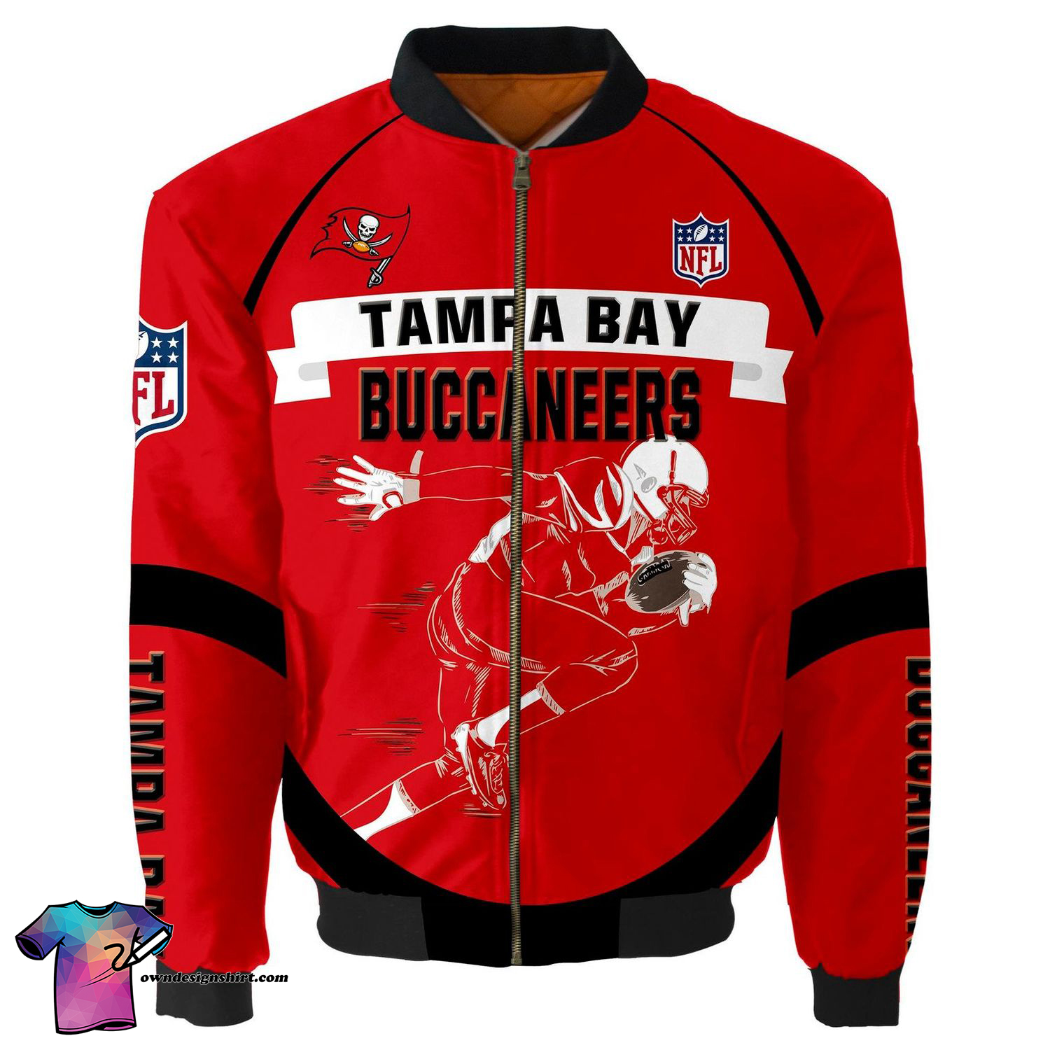 Tampa Bay Buccaneers Players All Over Printed Bomber Jacket Tampa Bay Buccaneers Players All Over Printed Bomber Jacket