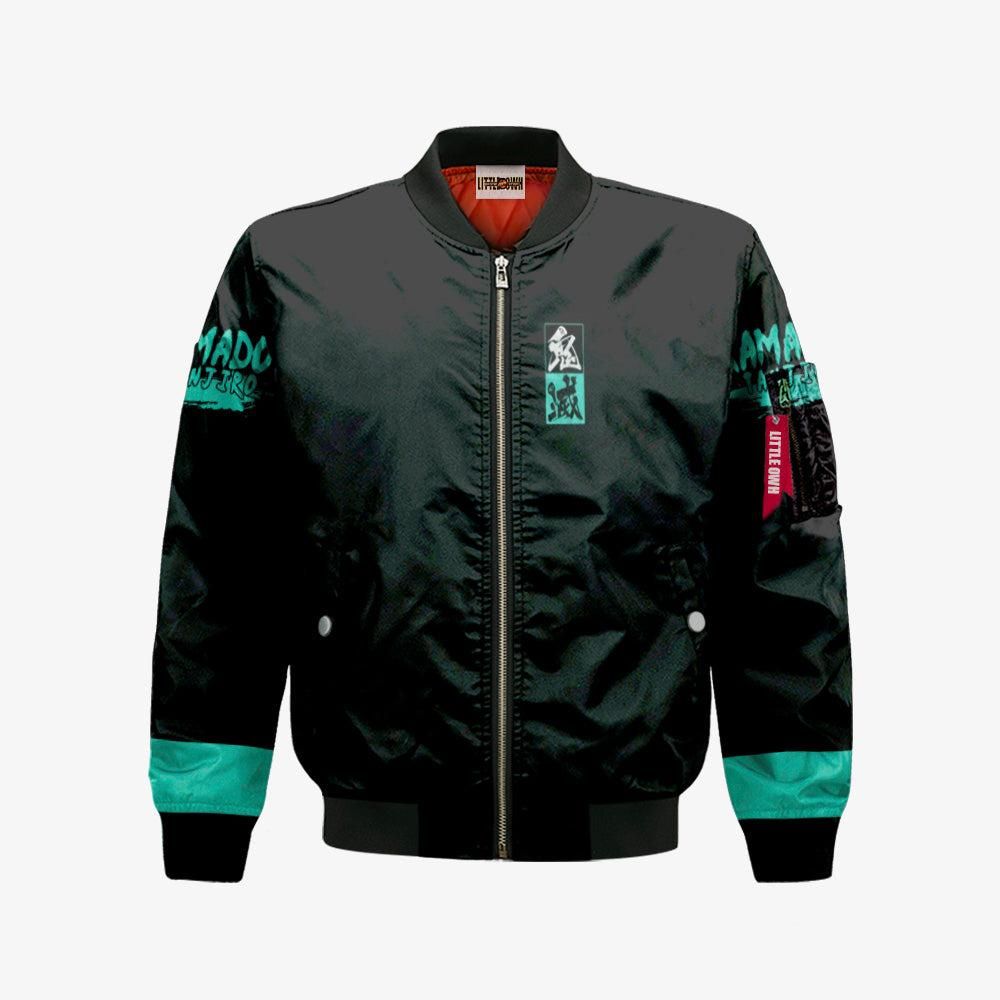 Tanjiro Kamado Bomber Jacket Custom KNY Cosplay Costumes Bomber Jacket Tanjiro Kamado Bomber Jacket Custom KNY Cosplay Costumes Bomber Jacket