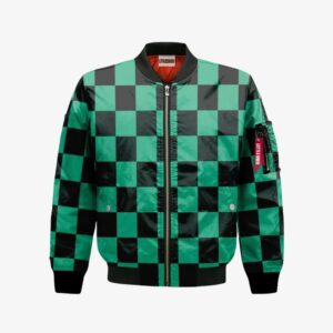 Tanjiro Kamado Pattern Bomber Jacket Custom KNY Cosplay Costumes Bomber Jacket