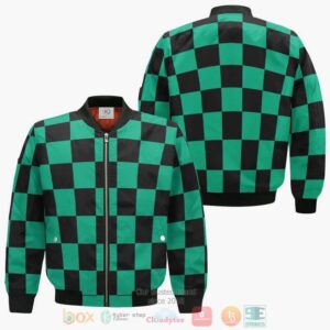 Tanjiro Kamado Pattern Demon Slayer Anime Cosplay Costume Bomber Jacket