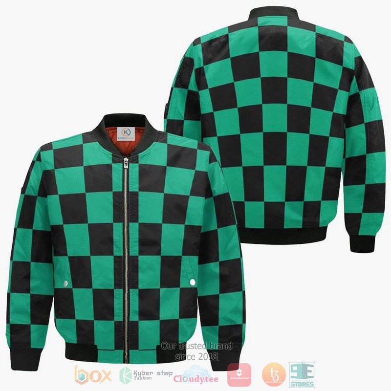 Tanjiro Kamado Pattern Demon Slayer Anime Cosplay Costume Bomber Jacket Tanjiro Kamado Pattern Demon Slayer Anime Cosplay Costume Bomber Jacket
