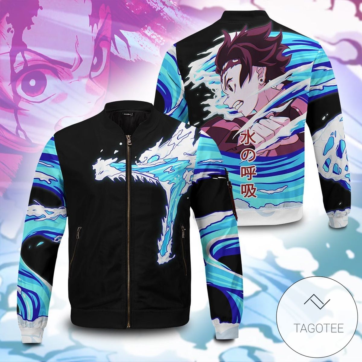 Tanjiro Water Style Bomber Jacket Tanjiro Water Style Bomber Jacket