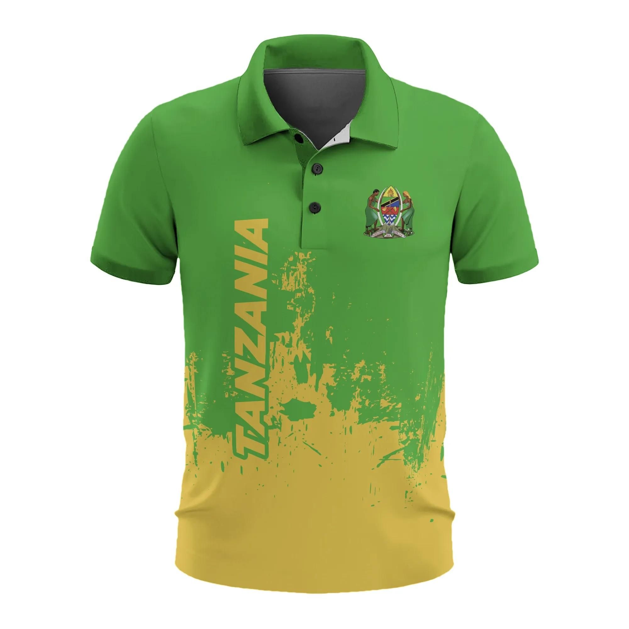 Tanzania Men's All Over Print Polo Shirt (Model T55) Tanzania Men's All Over Print Polo Shirt (Model T55)