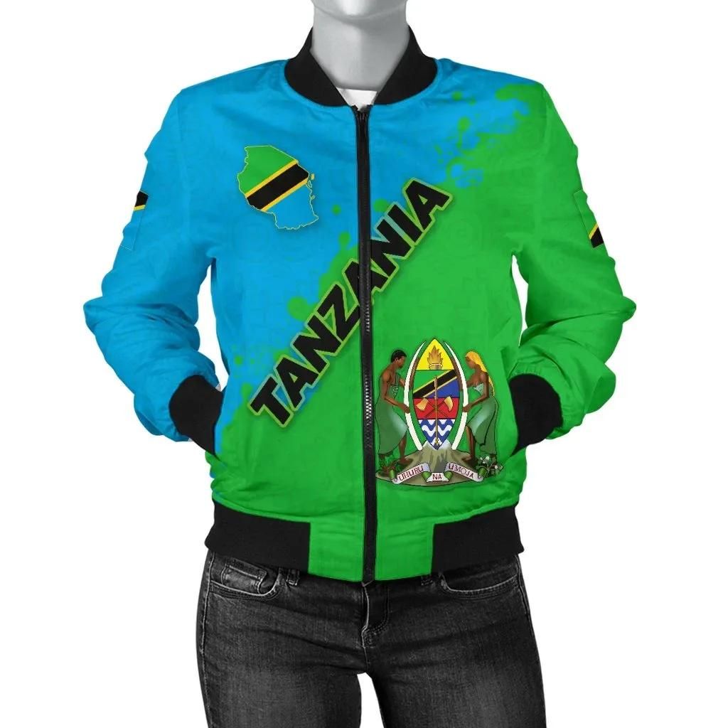 Tanzania Women Bomber Jacket Uhuru na Umoja Version K12 Bomber Jacket Tanzania Women Bomber Jacket Uhuru na Umoja Version K12 Bomber Jacket