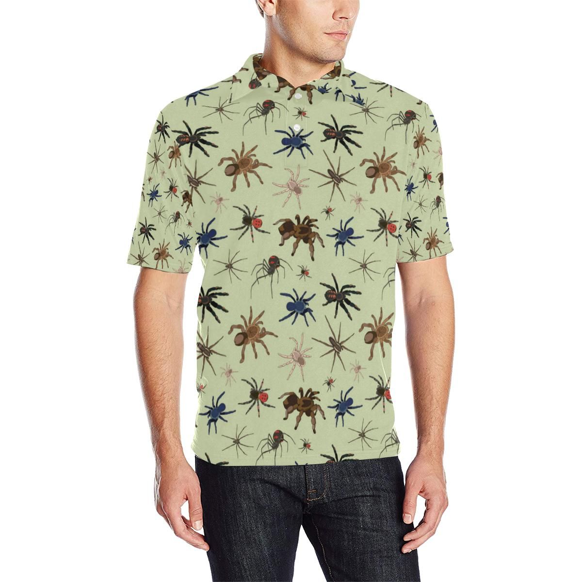 Tarantula Pattern Print Design 02 Men Polo Shirt Tarantula Pattern Print Design 02 Men Polo Shirt