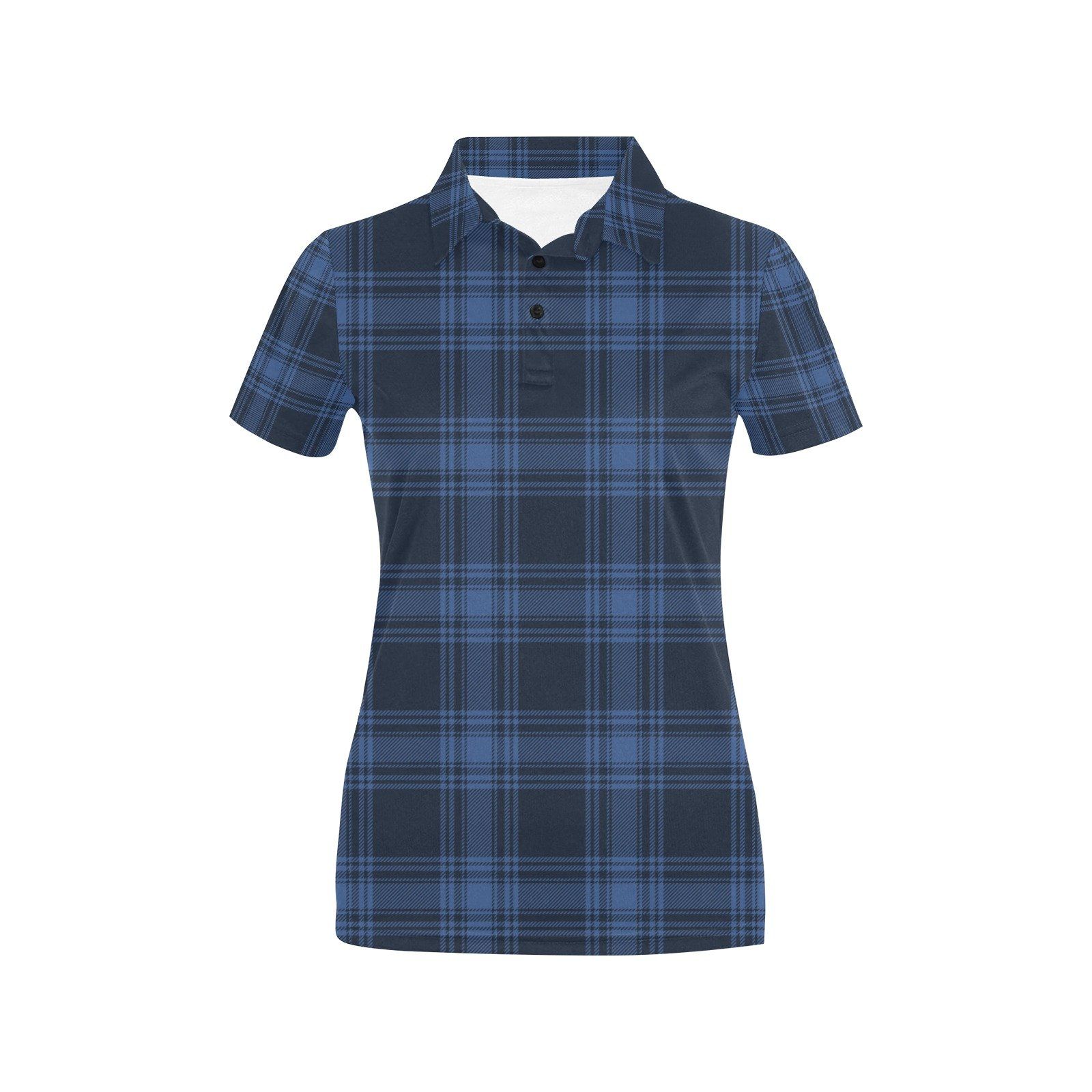 Tartan Blue Print Design Lks304 Women'S Polo Shirt Tartan Blue Print Design Lks304 Women'S Polo Shirt