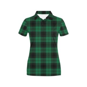 Tartan Green Print Design Lks302 Women'S Polo Shirt