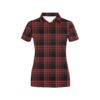 Tartan Red Black Print Design Lks303 Women'S Polo Shirt