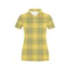 Tartan Yellow Print Design Lks301 Women'S Polo Shirt