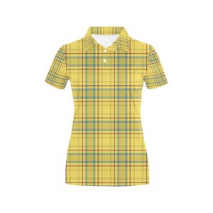 Tartan Yellow Print Design Lks301 Women'S Polo Shirt