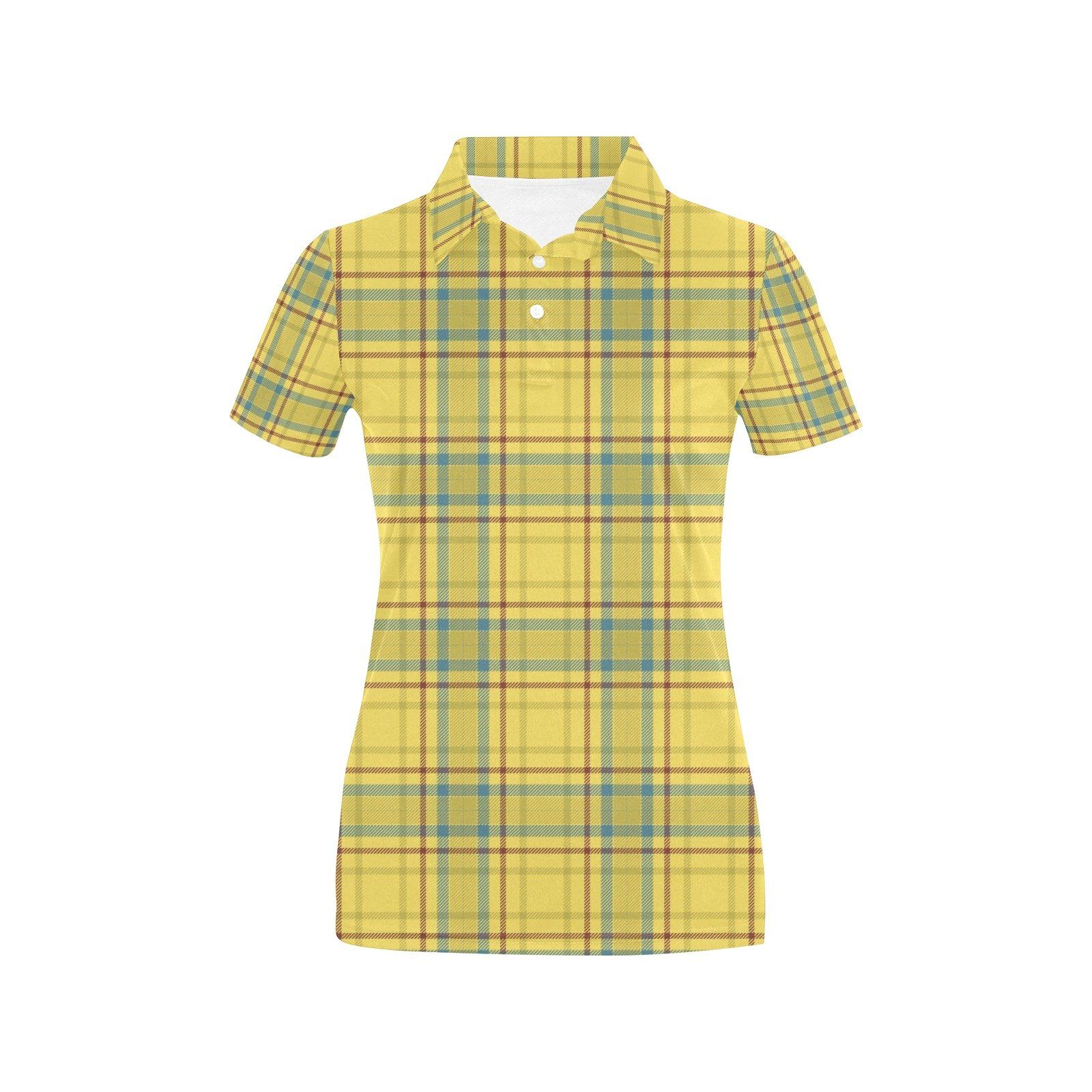 Tartan Yellow Print Design Lks301 Women'S Polo Shirt Tartan Yellow Print Design Lks301 Women'S Polo Shirt