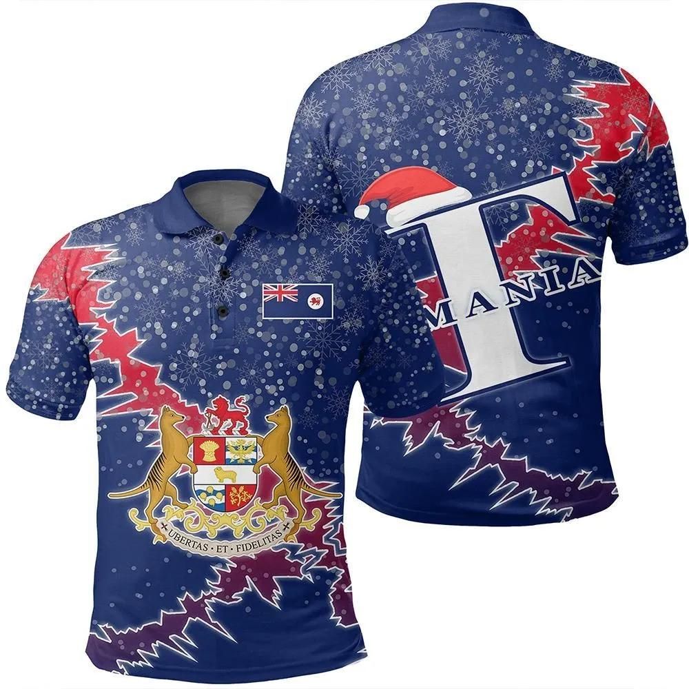 Tasmania Christmas Coat Of Arms Polo Shirt X Style J78 Tasmania Christmas Coat Of Arms Polo Shirt X Style J78