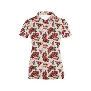 Tattoo Rose Print Design Lks302 Women'S Polo Shirt