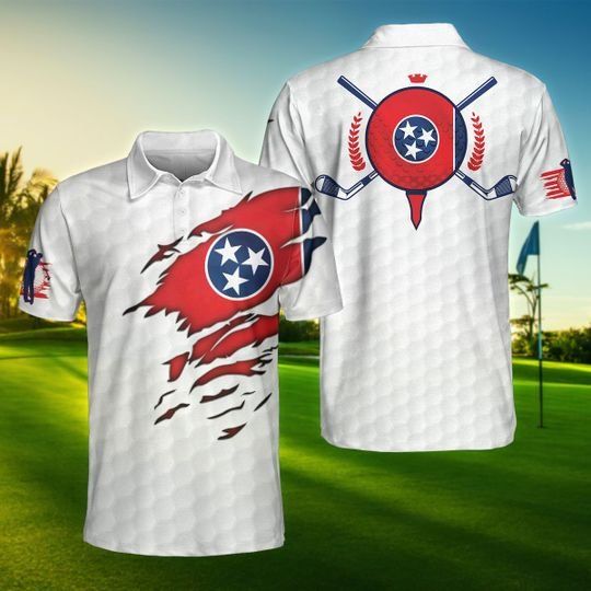 Tennessee Flag Golfer Unisex Polo Shirt Tennessee Flag Golfer Unisex Polo Shirt
