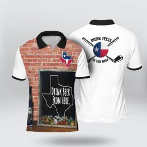 Texas Drink Beer Golf Ball Polo Shirt