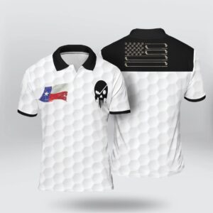 Texas Golf Ball Skull Polo Shirt