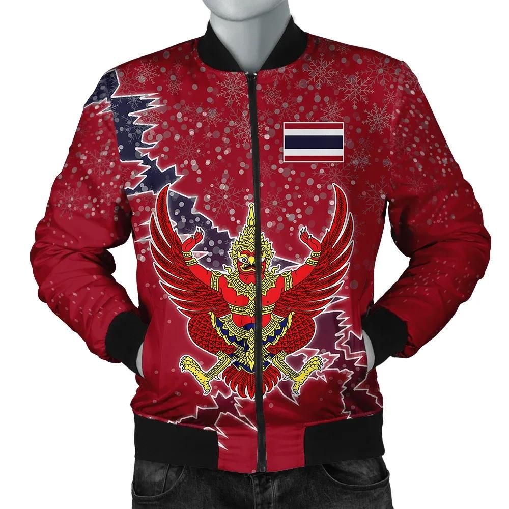 Thailand Christmas Coat Of Arms Men Bomber Jacket X Style J78 Thailand Christmas Coat Of Arms Men Bomber Jacket X Style J78