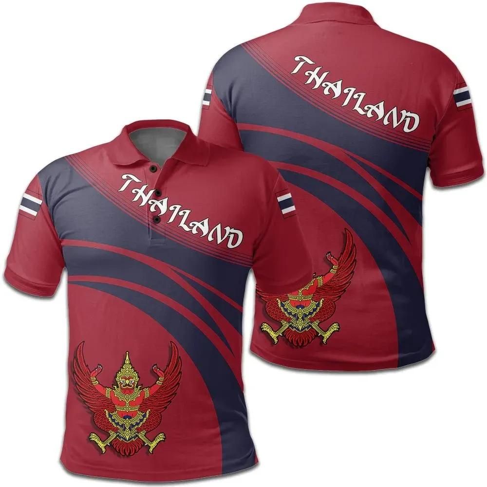 Thailand Coat Of Arms Polo Shirt Cricket Style J5W Thailand Coat Of Arms Polo Shirt Cricket Style J5W