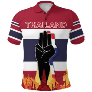Thailand Polo Shirt The Three - Finger Salute - Red K8