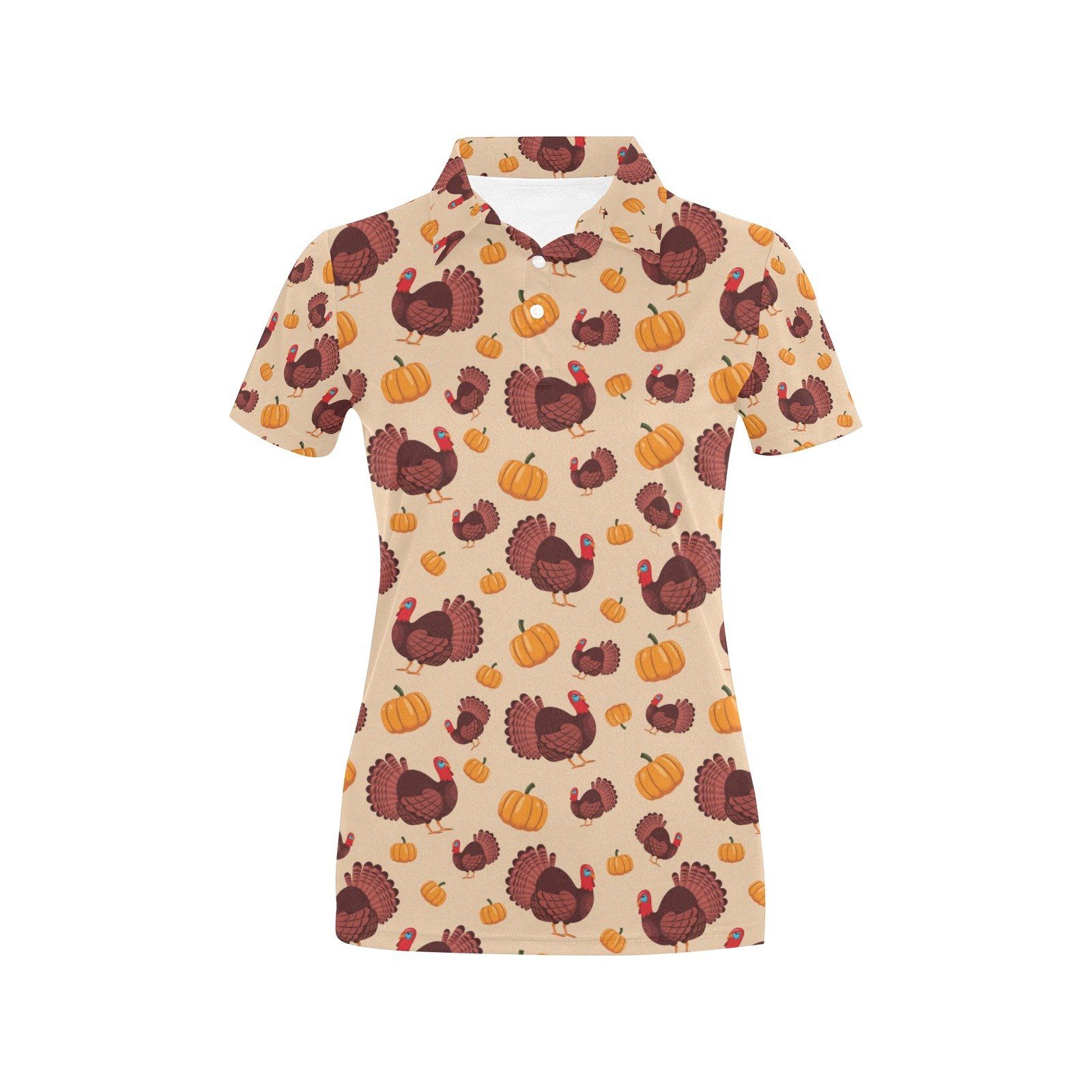 Thanksgiving Print Design Lks308 Women'S Polo Shirt Thanksgiving Print Design Lks308 Women'S Polo Shirt