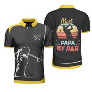 The Best Golf Papa By Par Polo Shirt #V