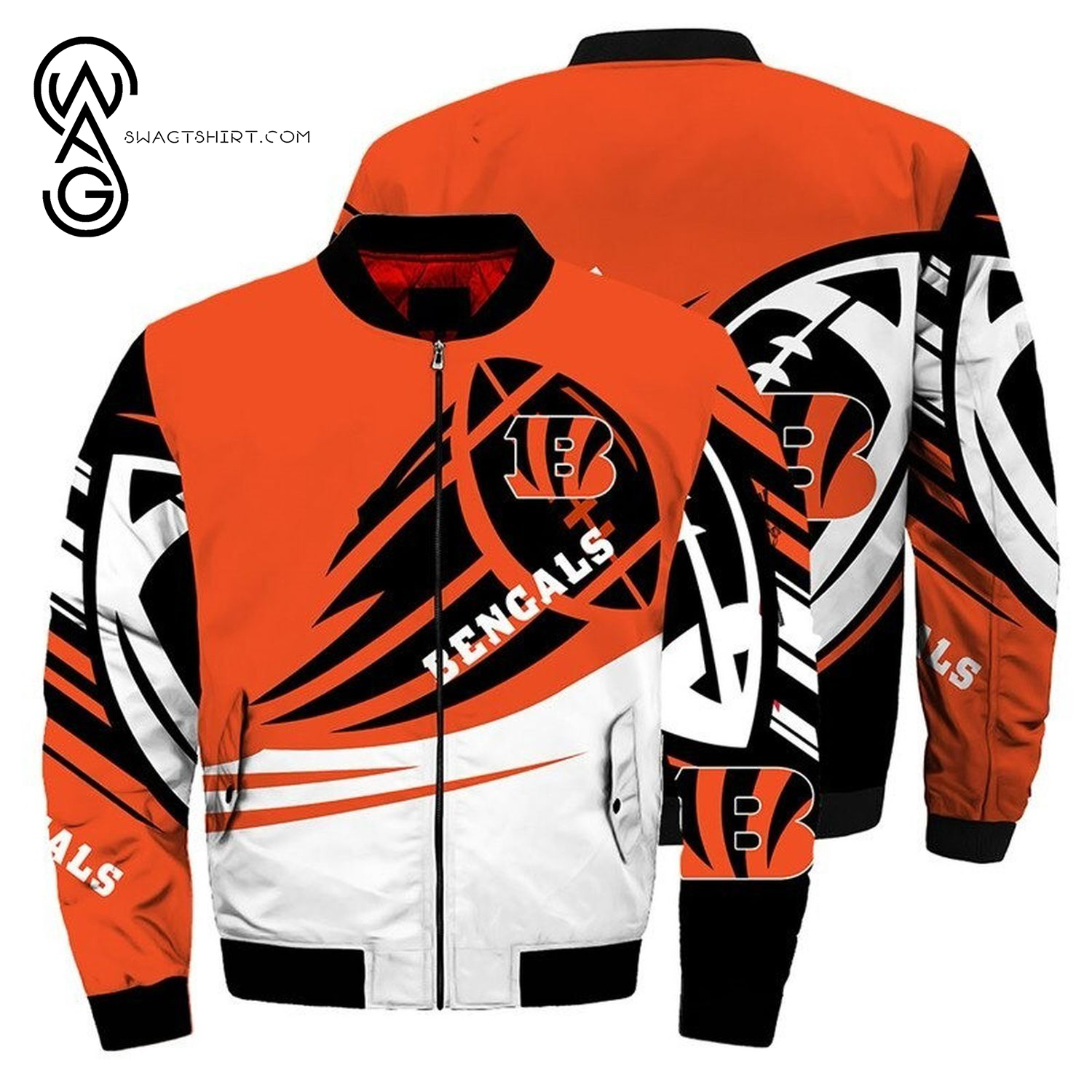 The Cincinnati Bengals Nfl All Over Printed Bomber Jacket The Cincinnati Bengals Nfl All Over Printed Bomber Jacket