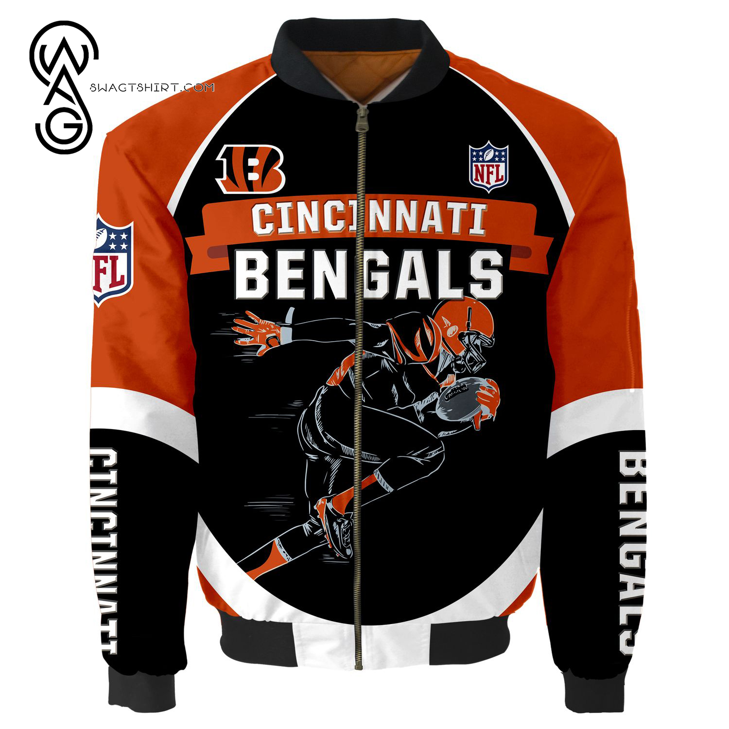 The Cincinnati Bengals Players All Over Printed Bomber Jacket The Cincinnati Bengals Players All Over Printed Bomber Jacket