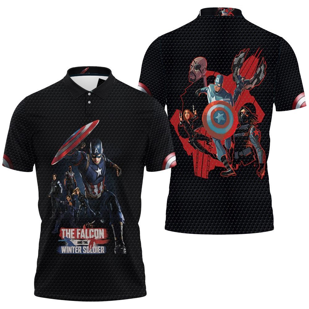 The Falcon And The Winter Soldier 3D Polo Shirt The Falcon And The Winter Soldier 3D Polo Shirt