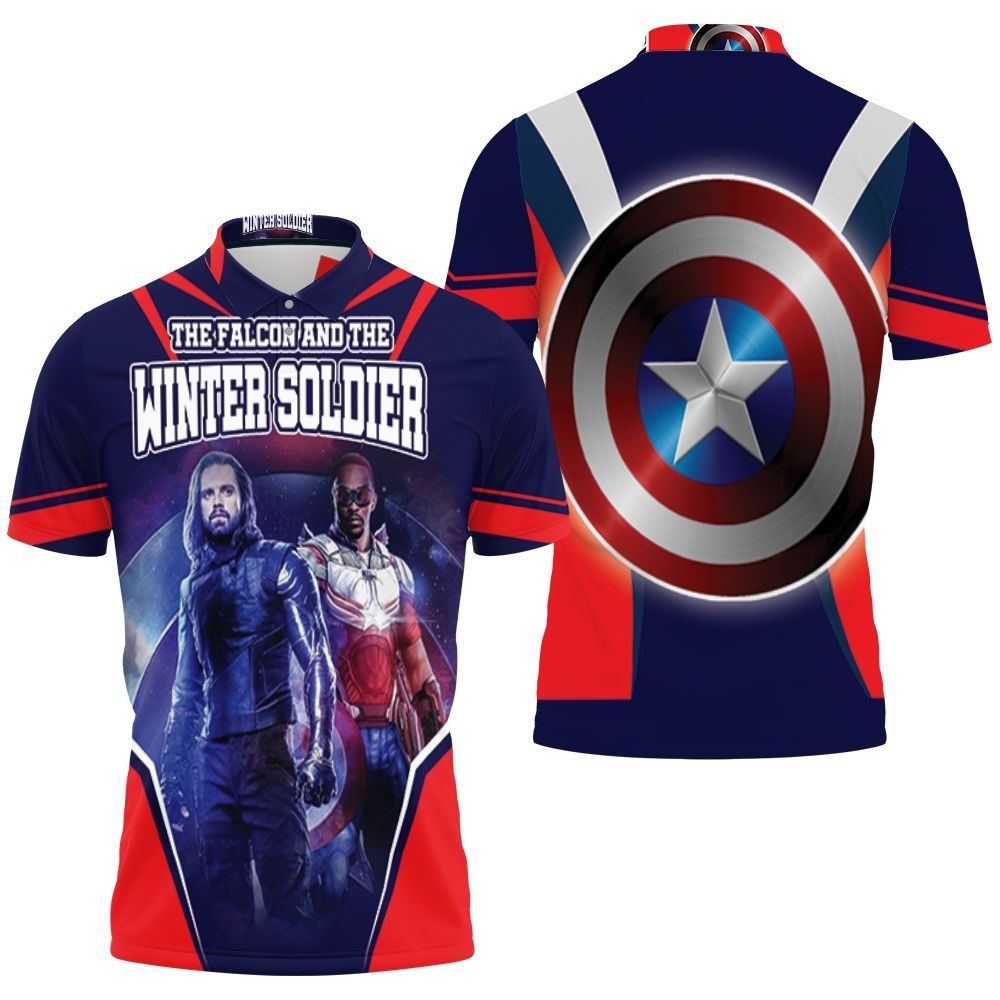 The Falcon And The Winter Soldier 3D Polo Shirt The Falcon And The Winter Soldier 3D Polo Shirt