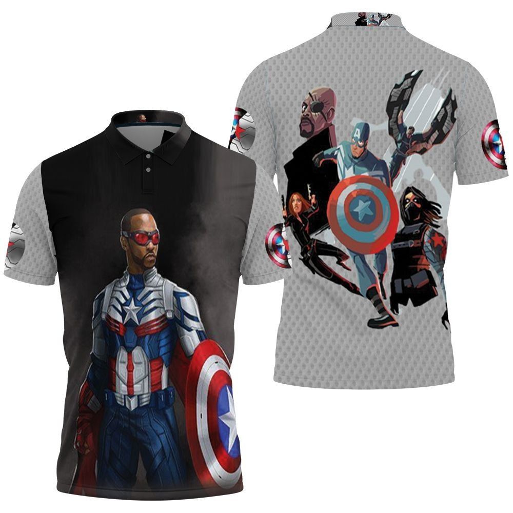 The Falcon In Captain America Suits Polo shirt The Falcon In Captain America Suits Polo shirt