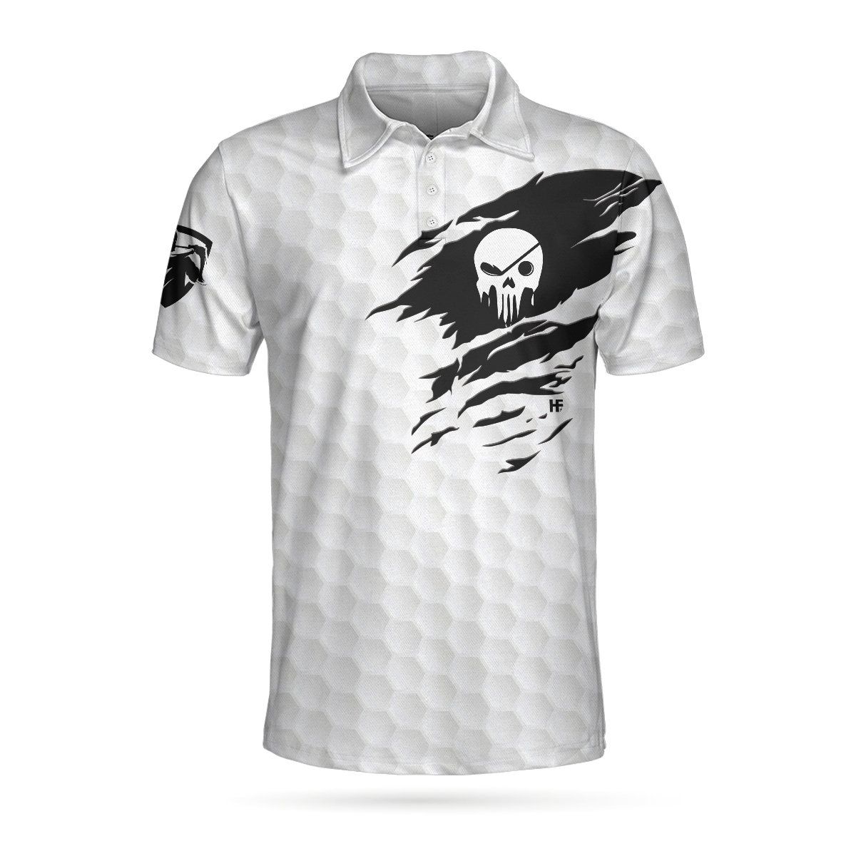 The Golf Skull 3D All Over Printed Polo Shirt The Golf Skull 3D All Over Printed Polo Shirt