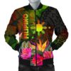The Philippines Polynesian Men's Bomber Jacket -  Hibiscus and Banana Leaves - BN15 Bomber Jacket