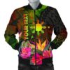 The Philippines Polynesian Personalised Men's Bomber Jacket - Hibiscus and Banana Leaves - BN15 Bomber Jacket