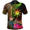 The Philippines Polynesian Personalised Polo Shirt - Hibiscus and Banana Leaves - BN15