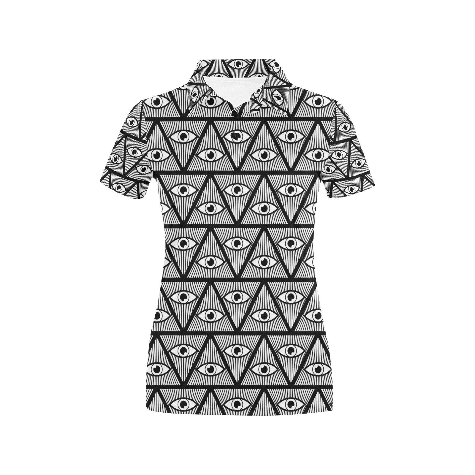 Third Eye Pattern Print Design Lks304 Women'S Polo Shirt Third Eye Pattern Print Design Lks304 Women'S Polo Shirt