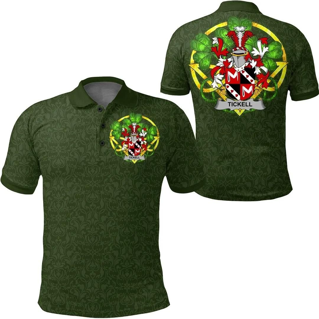 Tickell Ireland Polo Shirt - Celtic Shamrock - Irish Family Crest A7 Tickell Ireland Polo Shirt - Celtic Shamrock - Irish Family Crest A7