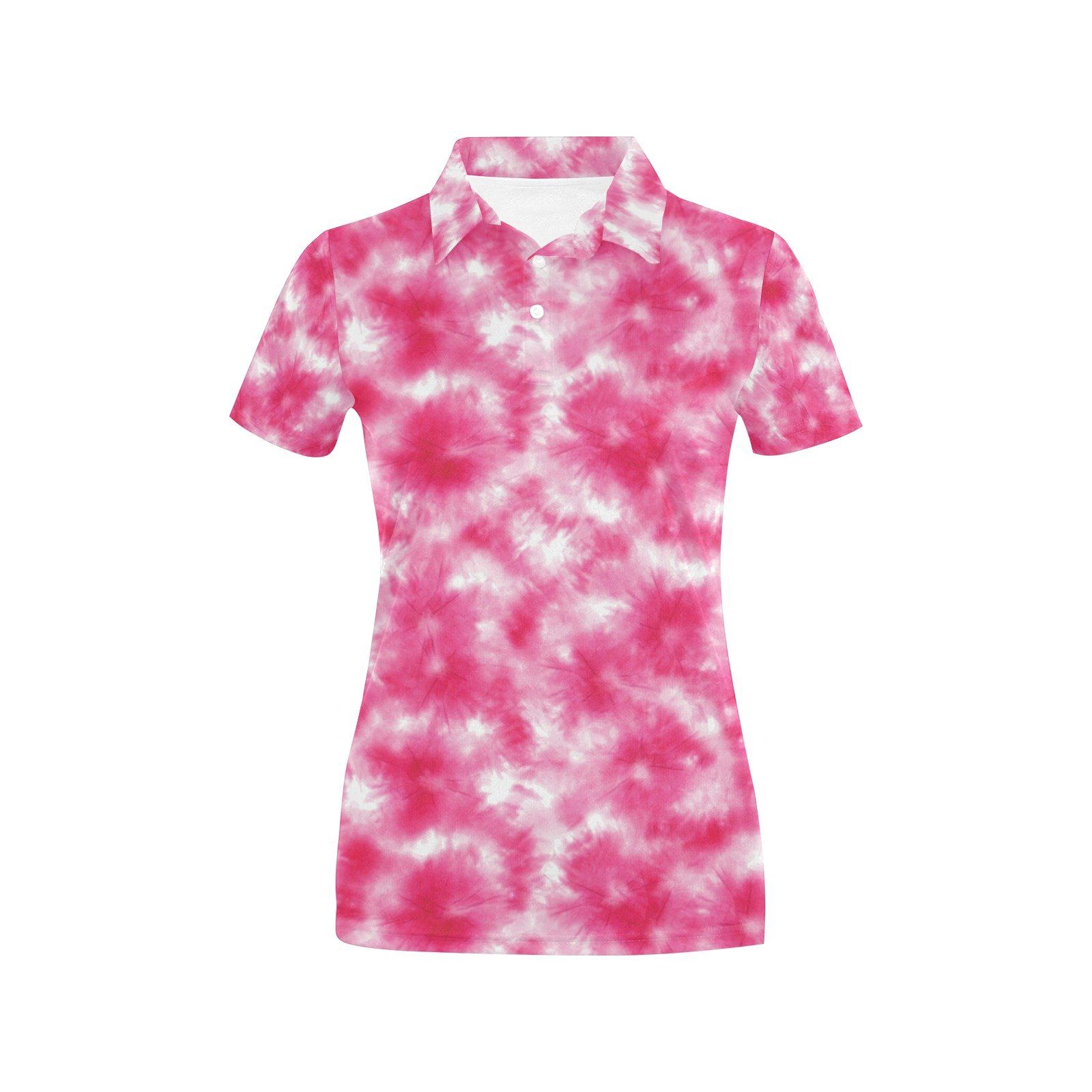 Tie Dye Pink Print Design Lks304 Women'S Polo Shirt Tie Dye Pink Print Design Lks304 Women'S Polo Shirt