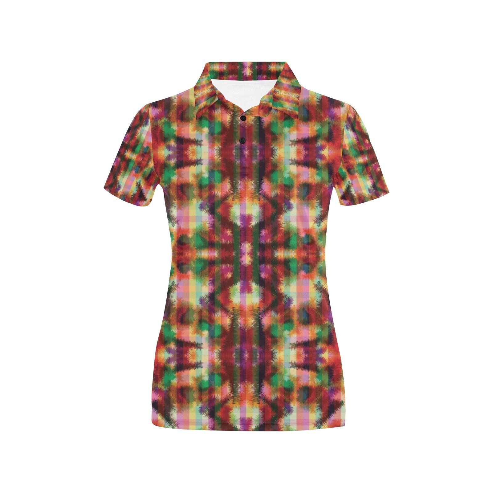 Tie Dye Print Design Lks301 Women'S Polo Shirt Tie Dye Print Design Lks301 Women'S Polo Shirt