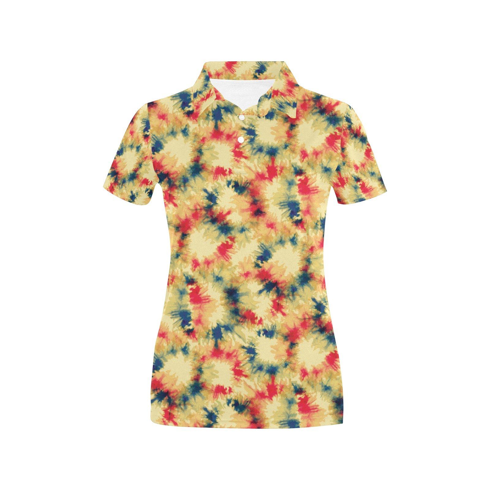 Tie Dye Print Design Lks302 Women'S Polo Shirt Tie Dye Print Design Lks302 Women'S Polo Shirt