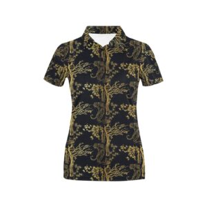 Tiger Gold Print Design Lks307 Women'S Polo Shirt
