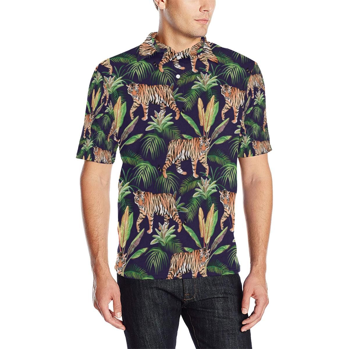 Tiger Jungle Men Polo Shirt Tiger Jungle Men Polo Shirt