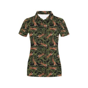 Tiger Pattern Print Design Lks303 Women'S Polo Shirt