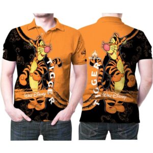 Tigger Winnie the Pooh 3D 3D 3D Graphic Printed Tshirt Polo shirt