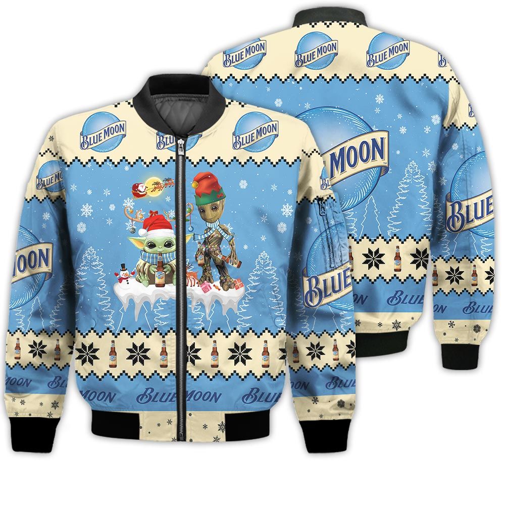 Tis The Season Christmas 2022 Baby Yoda Groot Santa Claus Deer Unisex Gift Blue Moon Beers 3D Bomber Jacket Tis The Season Christmas 2022 Baby Yoda Groot Santa Claus Deer Unisex Gift Blue Moon Beers 3D Bomber Jacket