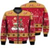 Tis The Season Christmas 2022 Baby Yoda Groot Santa Claus Deer Unisex Gift Budweiser Beers 3D Bomber Jacket